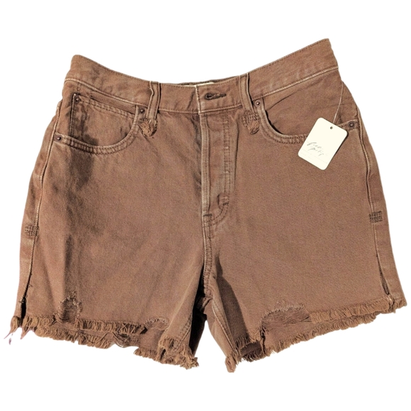 We The Free Makai Distressed Cutoff Shorts Womens Size 26 Brown Washed Chocolate - Picture 16 of 16